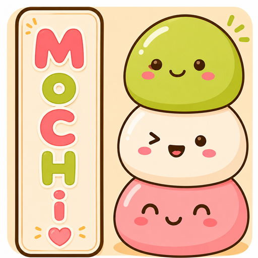 MoCHi's illustration: three smiling, colourful mochi stacked together